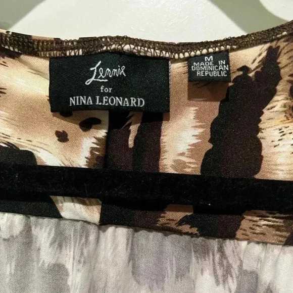 LENNIE BY NINA LEONARD FLOWY ANIMAL PRINT MAXI DRESS SIZE M - Picture 5 of 6